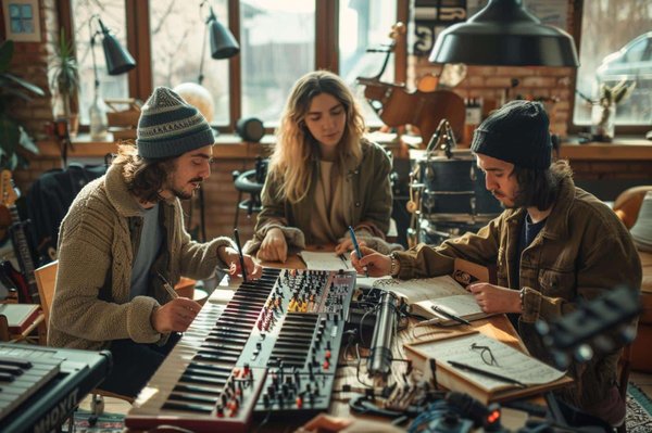 Quelles stratégies pour créer un atelier d'écriture de chansons où les participants collaborent pour créer des œuvres musicales ?